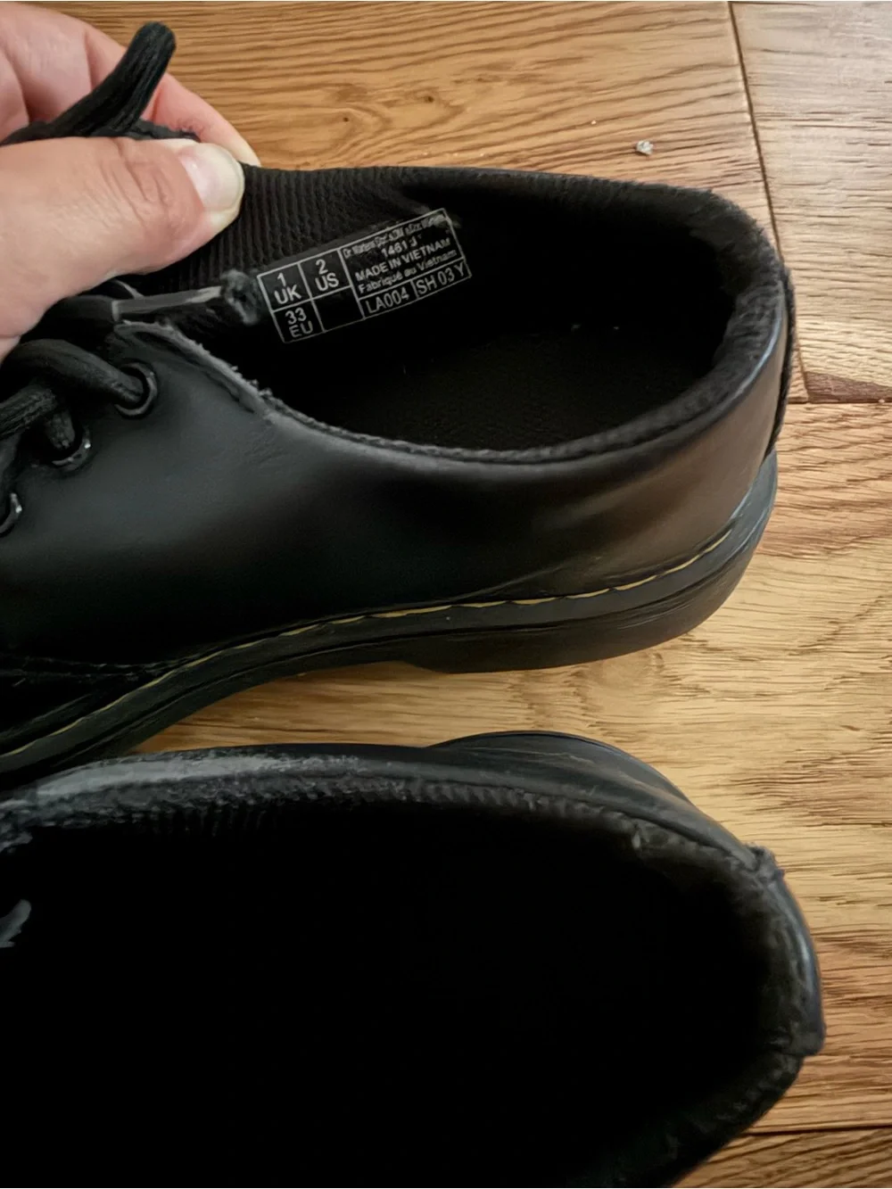 Dr. Martens 1461 Junior Black Leather Oxford Shoes Kids Size 2